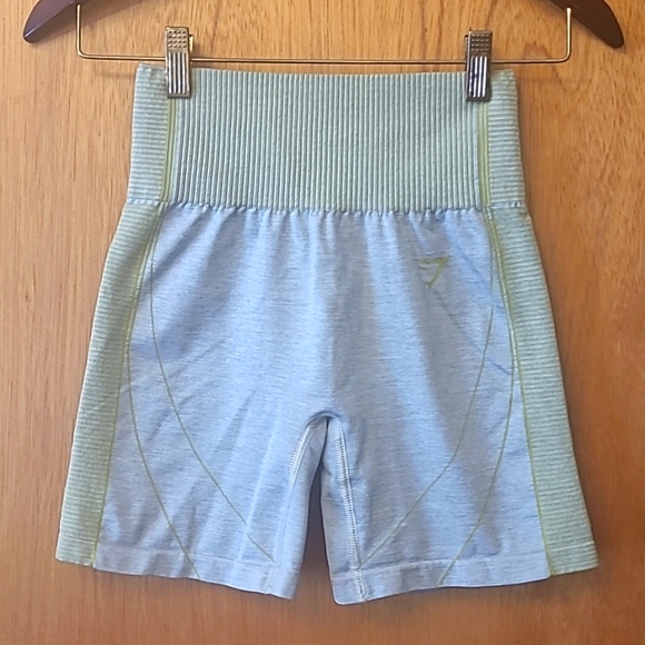 Gymshark "Hyper Amplify" bike shorts in "Marl Gray/Lime Green", size XS. - Picture 5 of 10